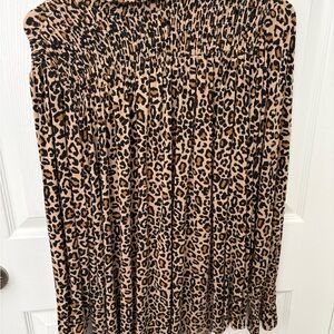 Good Hart Leopard-Print Smocked Midi Shirt in Tan and Black